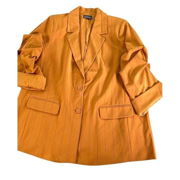 Danielle Bernstein Menswear‎ Pinstripe Blazer 3X Brown Black - Picture 1 of 7